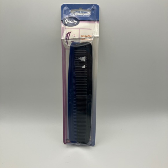 Vintage Goody Styling Hair Comb 2000 Smooths Detangles Blue Black #00621 NIP - Picture 1 of 8